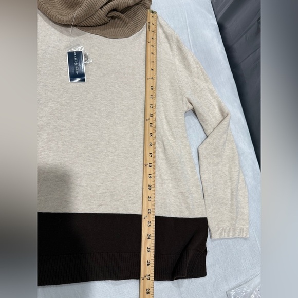 Karen Scott Womens Colorblock Cowl Neck Pullover Sweater, Beige, XX-Large NWT - Picture 7 of 10